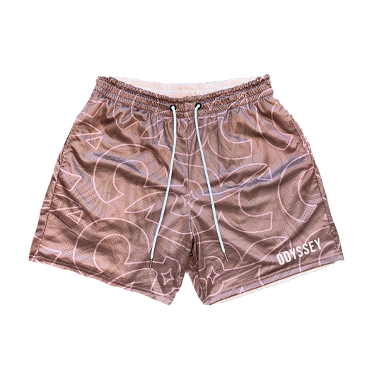 Brown/Cream Reversible Shorts